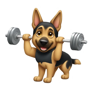 German shepherd lifting weights sticker