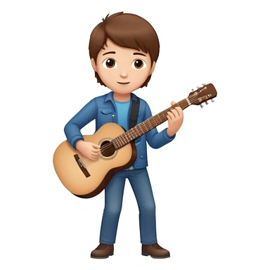 A ￼boy playing ￼guitar sticker