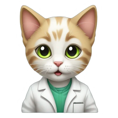 cute mad scientist kitten sticker