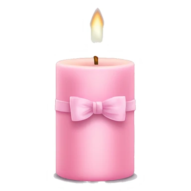 pastel pink candle, with pink bow sticker