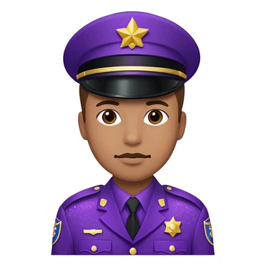 glitter purple officer sticker