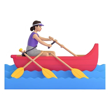 woman rowing a pink boat sticker