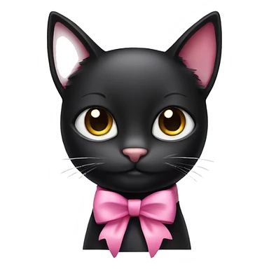 black cat with pink bow sticker