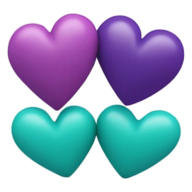 two hearts one teal one purple  sticker