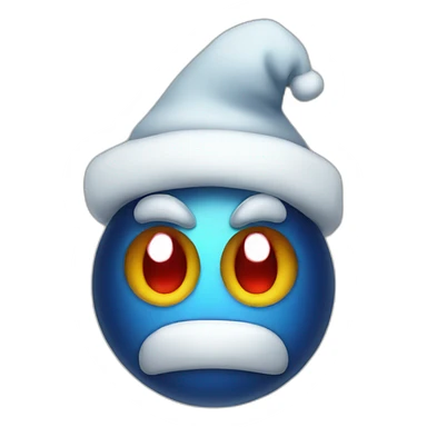 evil virus wearing christmas cap sticker