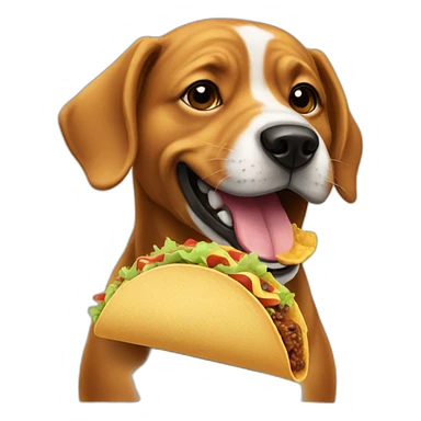 a dog eating a taco sticker