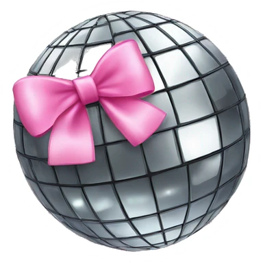 disco ball with pink bow on top sticker