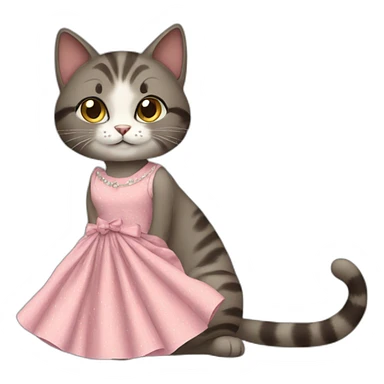cat with dress sticker