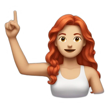 red-haired woman showing a rocker-sign with her hand sticker