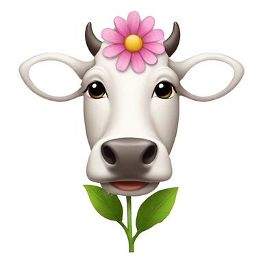 cow with flower sticker