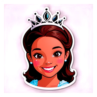smiling girl with tiara in Paris  sticker