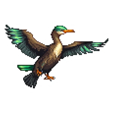 Liver bird, mythical bird symbol of Liverpool, cormorant-like bird with outstretched wings sticker