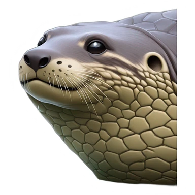 Loutre sur une tortue sticker