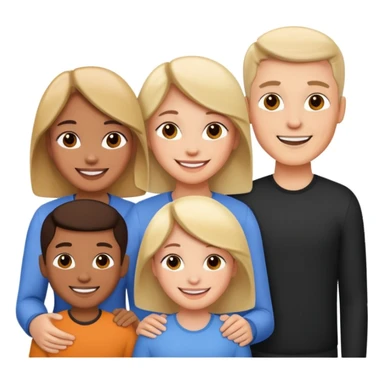 family posing for photo sticker