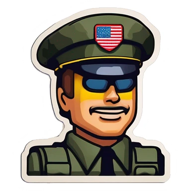 american soldier 1980s sticker