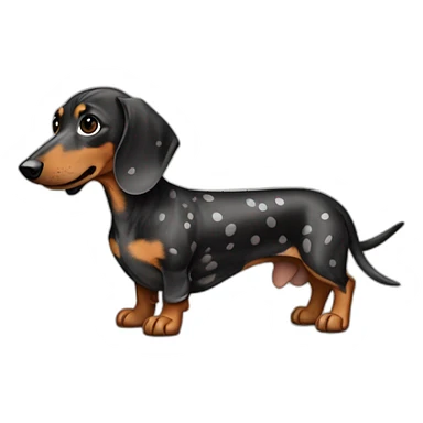 Black and brown and grey spotted dachshund  sticker
