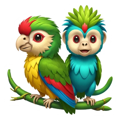 quetzal and monkey sticker