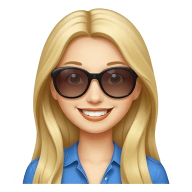 female long haired sunglasses sticker