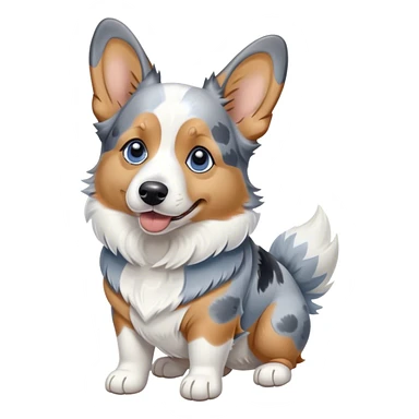 Blue Merle corgi splooting sticker