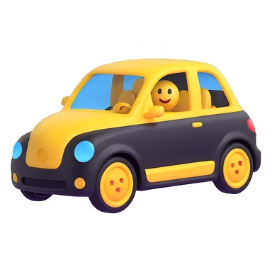 modern 3D emoji of a car covered with a transparent protective film sticker