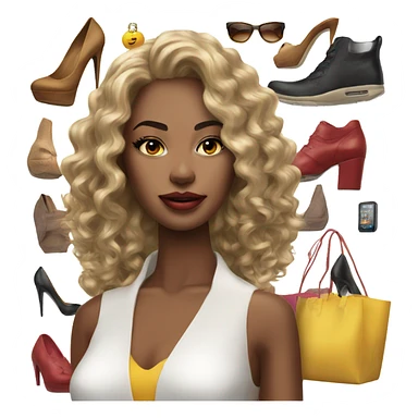 Hyper Realistic beautiful high fashion model shopping  sticker