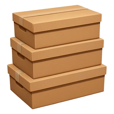 three brown paper boxes sticker
