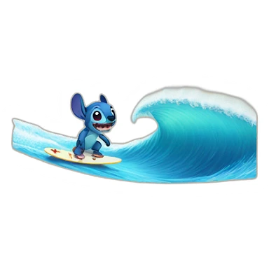 stitch surfing sticker