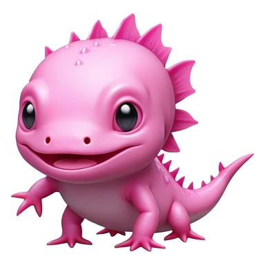 cinematic-[axolotl]-realistic-full-body-standing-emoji,-head-tilted-dramatically,-pink skin,-simplified-yet-realistic-focused-features,-highly-detailed,-glowing-with-an-almost-sarcastic-glow sticker