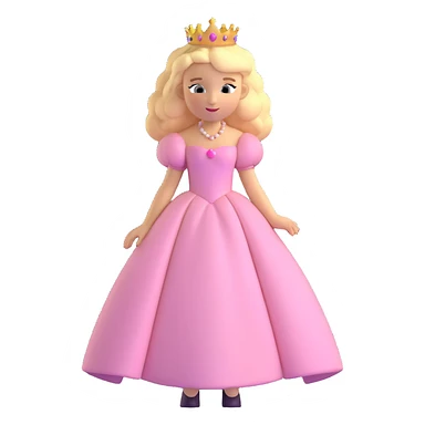 blonde Caucasian princess with voluminous light pink dress sticker