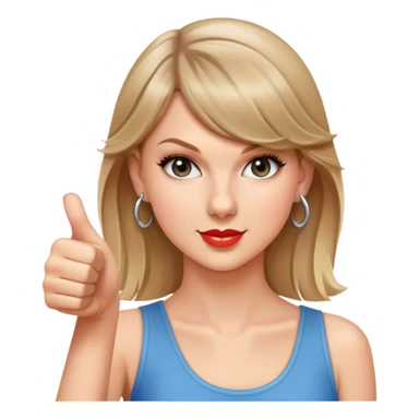 Taylor Swift giving a thumbs up sticker