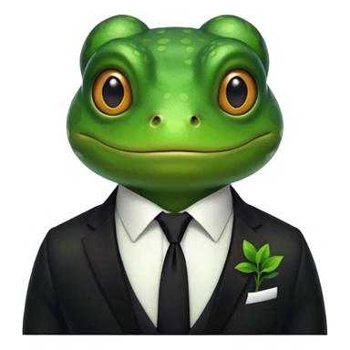 frog with tie sticker