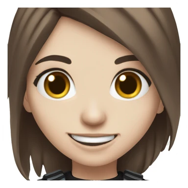 happy Goth gamer girl with blue eyes, and brown hair sticker