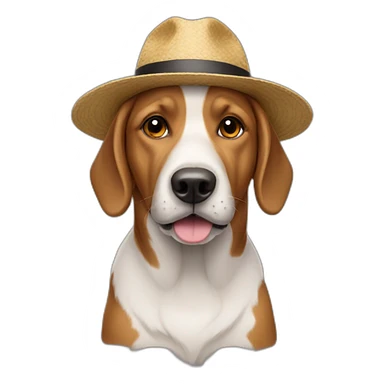 Dog in a hat sticker