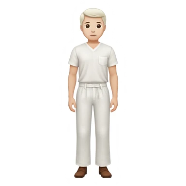 linen white long pants male sticker