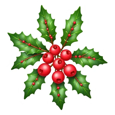 Holly berry on mistletoe sticker