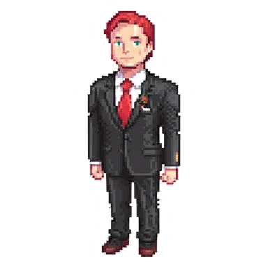 hitman with black suit and red tie sticker