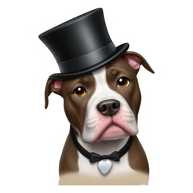 pitbull with top hat sticker