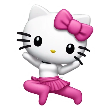 Hello kitty doing a split sticker