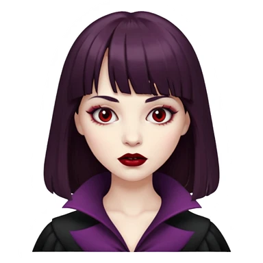 vampire feminine and with bangs  dark brown hair   sticker