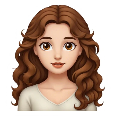 Good Beautiful girl,brown hair,wavy hair，long hair,Black eyes, European  sticker
