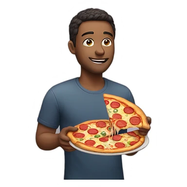 Man eating pizza  sticker