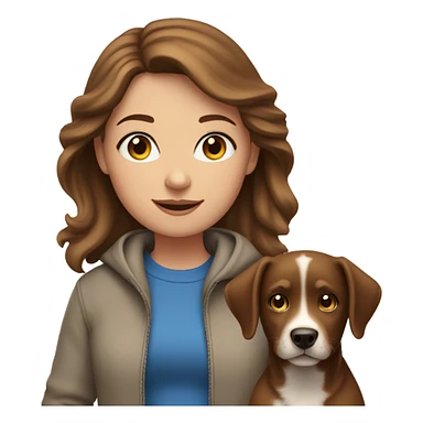 Brown hair light skin girl with blue eyes walking dogs sticker