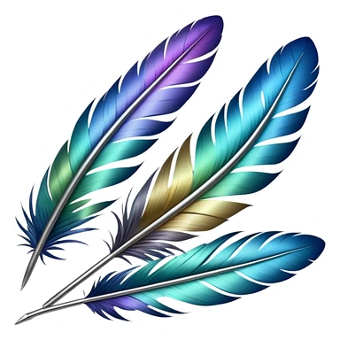 artificial ancient flying’s feather  sticker