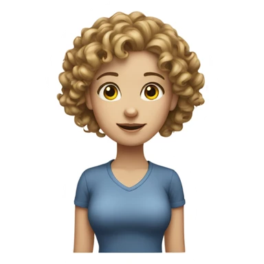 Curly white girl sticker