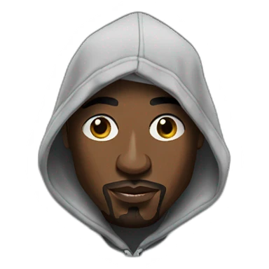 tupac wearing a hoodie sticker