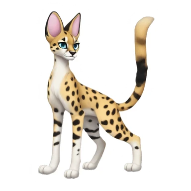 Anthro Epic Edgy Colorful Serval-Vernid full body sticker