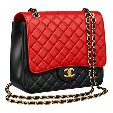 chanel red and black color bag sticker