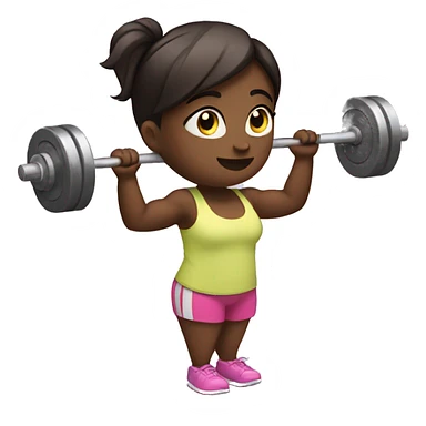 Girl lifting weights sticker