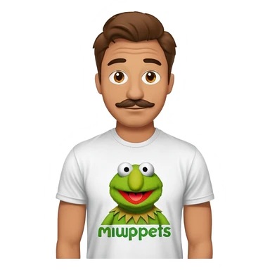 Sexy man who is six foot two in a muppets t shirt  sticker