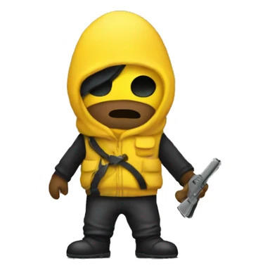 Yellow Robber Emoji sticker